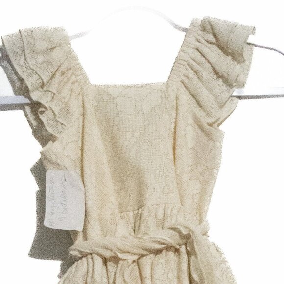 PJ Lindberg Girls White Pajama Set Lace Cap Sleeve Square Neck Solid Size 4 - Picture 5 of 5